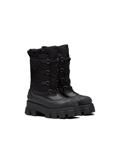 prada monolith white boots|prada monolith gabardine boots.